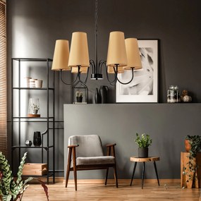 Toolight - Stropné svietidlo 6xE27 APP753-6, čierna-béžová, OSW-08491