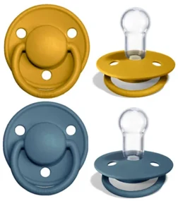 BIBS De Lux cumlíky, silikón 2ks - one size - Mustard Petrol