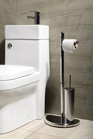Aqualine Aqualine, HIBISCUS Stojan s držiakom na toaletný papier a WC kefou, chróm, HI32
