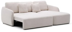 Krémová ženilková rozkladacia rohová pohovka (pravý roh/s leňoškou) Laira – Kave Home