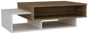 Dizajnový konferenčný stolík Landis 105 cm biely / orech