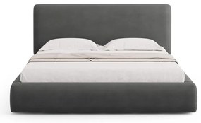 Sivá čalúnená dvojlôžková posteľ s úložným priestorom s roštom 160x200 cm Colonel – Cosmopolitan Design