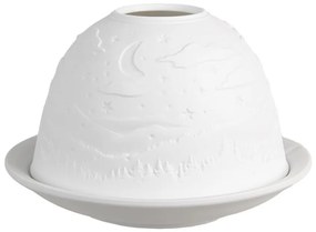 Biely porcelánový svietnik na čajovú sviečku krajina Paollo - Ø 12*8 cm