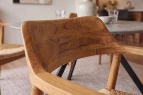 Dizajnová jedálenská stolička Ottoline teak / ratan