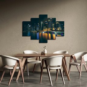 Obraz nočného Singapuru (150x105 cm)