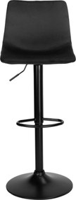 Barová stolička TEXAS VELVET - čierna