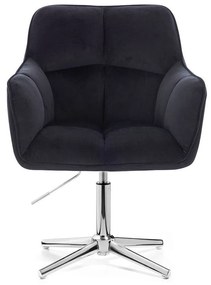 LuxuryForm DESIGN Kreslo AMALFI VELUR na striebornom kríži - čierne