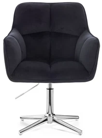 LuxuryForm DESIGN Kreslo AMALFI VELUR na striebornom kríži - čierne