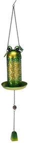 Závesné solárne kŕmidlo pre vtáky Frog, 75x13 cm, kov, viacfarebná