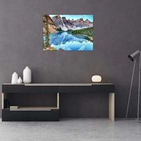 Sklenený obraz - Moraine lake (70x50 cm)