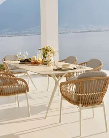 Záhradný set Malta: stôl 180 cm a 6 stoličiek z technoratanu