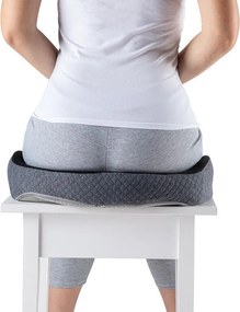 Ergonomický podsedák z pamäťovej peny na stoličku, čierno-biely