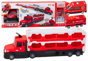 LEAN TOYS Pretekárska dráha Lora Odťahové vozidlo 2v1 - červená