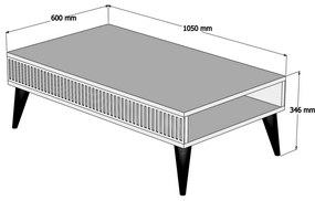 Konferenčný stolík Mila Anthracite and Walnut