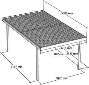 Kovový prístrešok na auto 5,3x3,2 m (antracit)