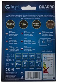 Schodiskové LED svietidlo Quadro, 1x LED 0,6w, 3000k, s