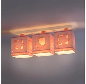 Dalber 63233NS - Detské stropné svietidlo MOON LIGHT 3xE27/60W/230V ružová