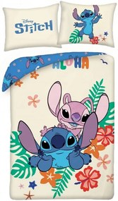 Bavlnené posteľné obliečky Lilo & Stitch - motív Aloha - 100% bavlna - 70 x 90 cm + 140 x 200 cm