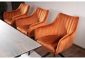 Jedálenská stolička Azalia Velvet, oranžová / čierna