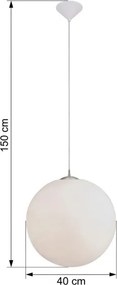 Eglo 22873 - Závesný luster na lankách RONDO 1xE27/60W/230V pr. 40 cm biela