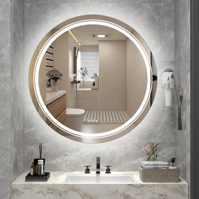 Kúpeľňové zrkadlo DOVER 80 cm strieborné