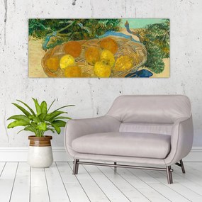 Obraz - Vincent van Gogh, Still Life of  Oranges and Lemons with  Blue Gloves, reprodukcia (120x50 cm)