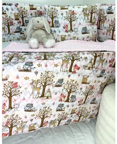 INTERMEDIC SK Set Intermedic do kočíka Lesík/minky ružová 100x75/40x30 cm