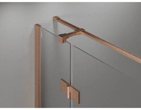 Mexen Mist H T, sprchový kút s výklopnými dverami pravý 70 x 95 cm, číre sklo, medená matná, 8A5T-070-095-65-00-P