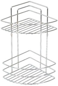 Kúpeľňová rohová polička dvojitá chrómová MX0964