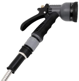 Záhradná hadica s tryskou, strieborná 0,6" 22,5 m, oceľ