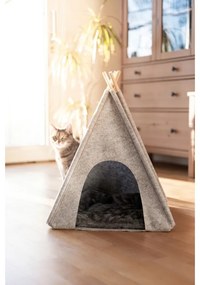 Svetlosivý teepee stan pre domácich maznáčikov Wenko