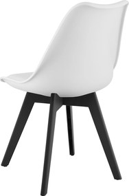 Set 4 stoličiek MARK biele / čierne nohy
