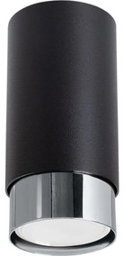 Sollux SL.1408 - Bodové svietidlo NERO 1xGU10/10W/230V 12,5 cm čierna/lesklý chróm