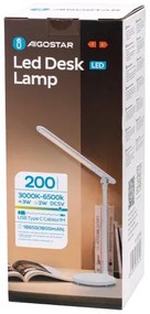 Aigostar - LED Stmievateľná nabíjacia dotyková stolná lampa LED/3W/5V 1800 mAh
