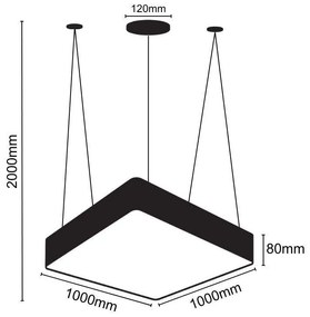 Moderné svietidlo NEDES LED závesné svietidlo 170W LCL7223-H