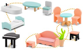 Veľký drevený domček pre bábiky 3-poschodový Ricokids RK-878 787800