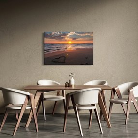 Obraz srdca v piesku (90x60 cm)