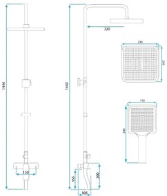 REA-P7841 - Sprchová súprava s batériou ARGUS, brúsené zlato