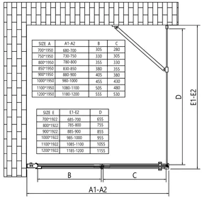 Erga Berlin, sprchový kút so skladacími dverami 85(dvere) x 70(stena) x 195 cm, 6mm číre sklo, chrómový profil, ERG-V02-BERLIN-D085G070-CL-CR