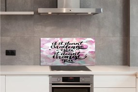 Sklenený obklad do kuchyne Čierne nápisy na farebnom pozadí 125x50 cm