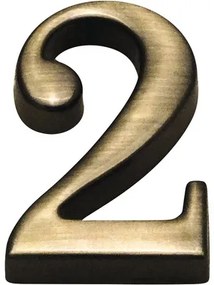 Domové číslo "2" bronz česaný 10 cm
