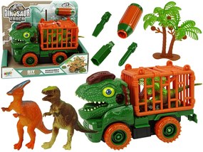 LEAN TOYS Zelený transportér Dino Truck na odskrutkovanie