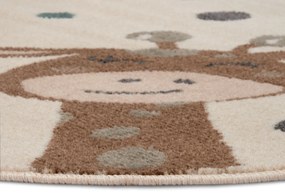 Hanse Home, Detský koberček Adventures 105968 Cream Brown Blue kruh, 100x100 (priemer) kruh, viacfarebná, detská izba