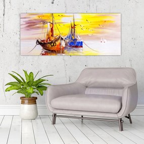 Obraz - Maľba loďou (120x50 cm)