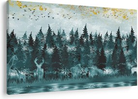 Obraz - Zvieratá v lese (90x60 cm)