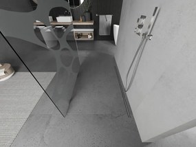 Mexen Kioto, priechodná sprchová zástena 100 x 200 cm, 8mm sklo číre/biely vzor, 2x chrómová stabilizačná rozpera, 800-100-002-01-97