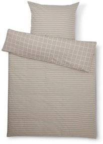 Posteľná bielizeň z biber bavlny, sivobéžová, štandardná veľkosť