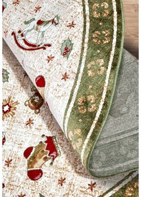 Zelený okrúhly koberec s vianočným motívom s prímesou bavlny ø 160 cm Toy's Delight Green Christmas – Villeroy&amp;Boch