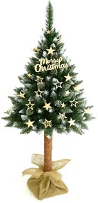 Vianočný stromček na pni Christee 5 220 cm - zelená / biela