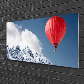 Skleneny obraz Balón vrcholy hor zima 140x70 cm